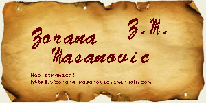 Zorana Mašanović vizit kartica